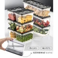 Vienev 9'lu Block Buzdolabı Ve Derin Dondurucu Sızdırmaz Saklama Kabı Şeffaf Antrasit 3x(1,4 Lt)-6x(0,7 Lt)