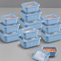 Vienev 12'li Vip Dikdörtgen Mikrodalga Ve Difrize Uygun Saklama Kabı Seti Mavi 4x(1750,1050,600 Ml)