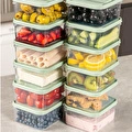 Vienev 12'li 350 Ml Buzdolabı Dondurucu Organizer Mikrodalga Ve Difrize Uygun Saklama Kabı Mint