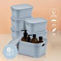 Vienev 6'lı Kapaklı 3,8 Litre Saklama Kutusu Mavi