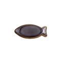 Voeux Kitchenware Döküm Balık Tavası Ve Ahşap Nihale 29 Cm