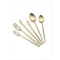 The Mia Shiny Çatal Kaşık Bıçak Takımı Mat Gold 36 Parça
