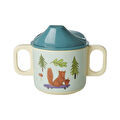 Rice Melamin Çocuk Kapaklı Bardak - Mavi Mutlu Orman