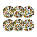 Lucky Art Yvette Paisley Desen 6 Lı Porselen Servis Tabağı Seti 27 Cm