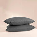 Penelope %100 Pamuk Percale 2'li Yastık Kılıfı Antrasit - Pure Serisi