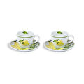 Fern&Co Citrus Collection Porselen 2 Li Türk Kahvesi Seti /hediye Kutulu
