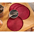 Tchibo Amerikan Servis, 4 Adet, Yuvarlak, Kırmızı