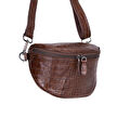 Bloominbag Alora Mocha Croc Kahverengi Deri Bel Çantası