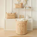 Ocean Home Textile 3'lü Çocuk Odası Sevimli Zürafa Jüt Keten Kumaş Sepet Set 1 Adet 24 X 17 X 14 / 1 Adet 30 X 21 X 18 / 1 Adet 33