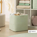 Ocean Home Textile Mint Kırçıllı Pamuklu Sepet 30 X 30 X 30 Cm
