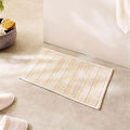 Ocean Home Textile Yıkanabilir Pamuklu Ekru Renk Çizgi Desen Banyo Paspası 40 X 60 Cm