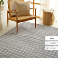 Ocean Home Textile Gri Renk Çizgi Desenli Şönil Halı Kilim 160 X 230 Cm