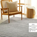 Ocean Home Textile Gri Renk Çizgi Desenli Şönil Halı Kilim 120 X 180 Cm