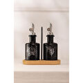 Rakle Marbella Bambu Stantlı 2'li Yağlık-sirkelik Seti Siyah 200 Cc