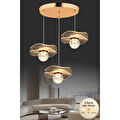 Luna Lighting Rose Model Gold Kaplama Led Sarkıt 3'lü Avize