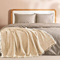 Penelope %100 Pamuk Müslin Yatak Örtüsü 160x240 Cm Bej - Glen Serisi