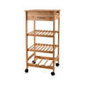 The Mia Bambu Tekerlekli 4 Katlı Düzenleyici Dolap Raf 83x40x37 Cm