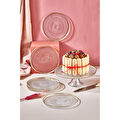 Lora Bianca Serenity 7 Parça Pasta/kek/tatlı Sunum Tabağı Seti Şeffaf