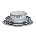 Lucky Art Florance Mavi&beyaz Desenli New Bone China Porselen 24 Parça Yemek Takımı