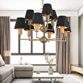Apliqa Ellery 9'lu Eskitme Siyah Şapkalı Modern Plafonyer Genç Odası Yatak Odası Retro Salon Avize