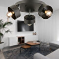 Apliqa Meriç 3'lü Siyah Plafonyer Modern Retro Genç Odası Mutfak Salon Avize
