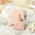 Ocean Home Textile 3'lü Su Geçirmez Pvc Astarlı Pembe Dama Desen Islak Kuru Çantası 20 X 13 / 24 X 20 / 30 X 24 Cm