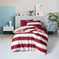 Cozy Home festive Tek Kişilik Lastikli Çarşaflı Nevresim Takımı Jolly Kırmızı