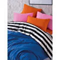 Cozy Home Popping Colors Çift Kişilik Lastikli Çarşaflı Nevresim Takımı Dusk Mavi