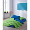 Cozy Home popping Colors Tek Kişilik Lastikli Çarşaflı Nevresim Takımı Sage Yeşil-mavi
