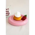 Beige & Stone Seramik Küçük Boy Parlak Pembe Donut Tatlı Tabağı