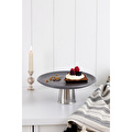 Beige & Stone Yüksek Metal Ayaklı 18 Cm Seramik Antrasit Yuvarlak Servis/sunum Tabak Stand