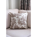 Beige & Stone Kahverengi Vintage Desenli 45x45 Dekoratif Yastık Kılıfı