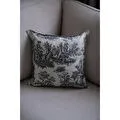Beige & Stone Siyah Vintage Desenli 45x45 Dekoratif Yastık Kılıfı