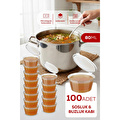Vienev 100'lü Dondurucuya Uygun Saklama Kabı – 80 Ml İlik, Tavuk Suyu, Sos Ve İlaç Saklama Kabı