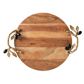 Mudo Home Olive Ahşap Dekorati̇f Tepsi̇ 45x33x6cm