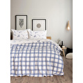 Cotton Box Flanel Çift Kişilik Nevresim Takımı Lavanid Mavi