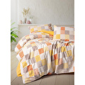 Cotton Box Flanel Tek Kişilik Nevresim Takımı Palm Hardal