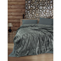 Cotton Box Velvet Çift Kişilik Nevresim Takımı Flossy Gri