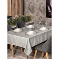 Cotton Box Jakarlı Dertsiz Masa Örtüsü Lavinia Gri 155x160