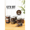 Vienev 12li Süper Set Baharat Saklama Kabı Seti Avantajlı Paket 4x(0,40, 0,45, 0,55) Etiketli