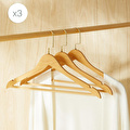 Ocean Home Textile 3'lü Altın Kancalı Ahşap Görünümlü Plastik Giysi Askısı 25 X 44.5 X 1 Cm