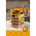 Vienev 20'li Buzdolabı Organizer Ve Saklama Kabı Turuncu 12x(350ml) 4x(1,75lt) 2x(1,65lt) 2x(3,5lt)