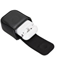 Bloominbag Aurel Onyx Black Charm Hakiki Deri Airpods Kılıfı – Airpods 1 & 2 Uyumlu