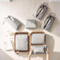 Ocean Home Textile 8'li Gri Balıksırtı Bavul İçi Düzenleyici Set