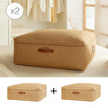 Ocean Home Textile 2'li Büyük Boy Jüt Baza Altı Hurç Set 62 X 46 X 22 Cm