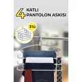 Vienev 3'lü 4 Katlı Çok Amaçlı Pantolon & Aksesuar Askısı Beyaz