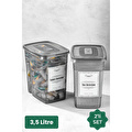 Vienev Etiketli 2li Strip Mega Boy Toz Ve Tablet Deterjan Saklama Kutusu 2x(3,5 Litre)