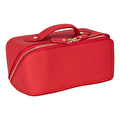 Bloominbag Ella Terra Flame Scarlet Deri Seyahat Ve Makyaj Çantası