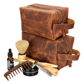 Bloominbag Voyage Burnt Orange Hakiki Deri Dopp Kit – X Large