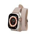 Bloominbag Alpine Slim Double Tour Dune Brown Hakiki Deri Apple Watch Kordonu - 44/45/46/49mm